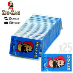 Fournitures Pour Fumeurs -Fournitures Pour Fumeurs 25 carnets de feuilles a rouler zig zag bleu 1