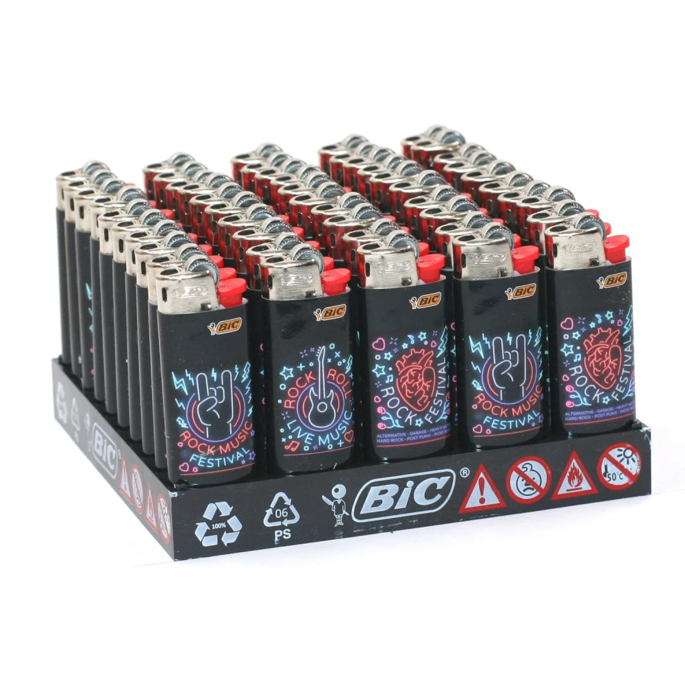 Bic Barquette De 50 Briquets Mini J25 Neon Rock 3 Bic Barquette De 50 Briquets Mini J25 Neon Rock