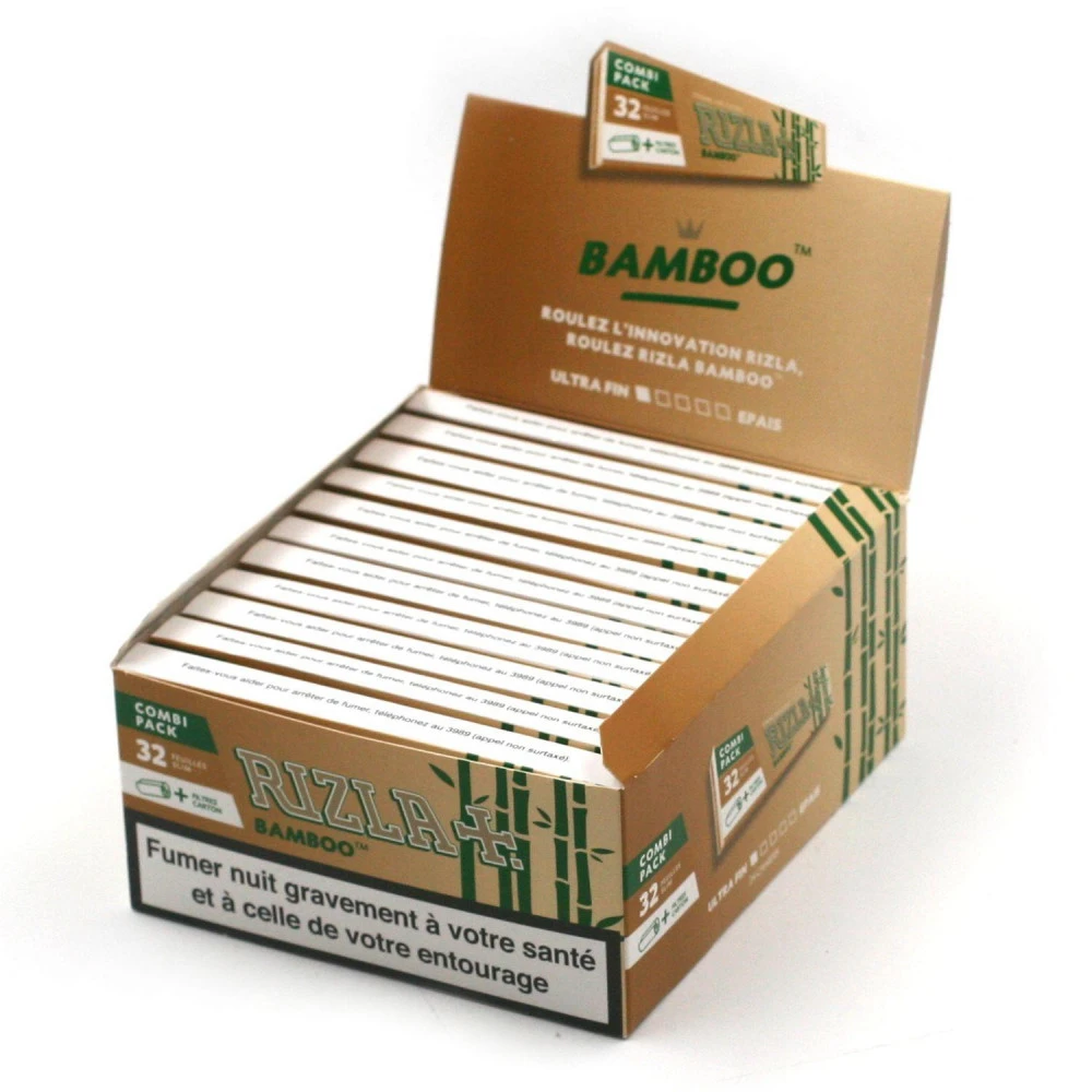 Boite De 24 Paquets De Feuilles Slim Rizla Bamboo + Filtres Cartons 4 Boite De 24 Paquets De Feuilles Slim Rizla Bamboo + Filtres Cartons – Image 2