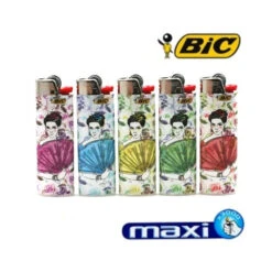 Boite De 50 Briquets Maxi BIC - Femme éventail -Fournitures Pour Fumeurs boite de 50 briquets maxi bic femme eventail 1