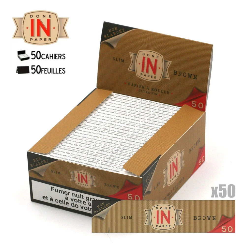 Boite De 50 Carnets De Feuilles à Rouler Slim - Done In Paper 'Brown' 3 Boite De 50 Carnets De Feuilles à Rouler Slim - Done In Paper 'Brown'