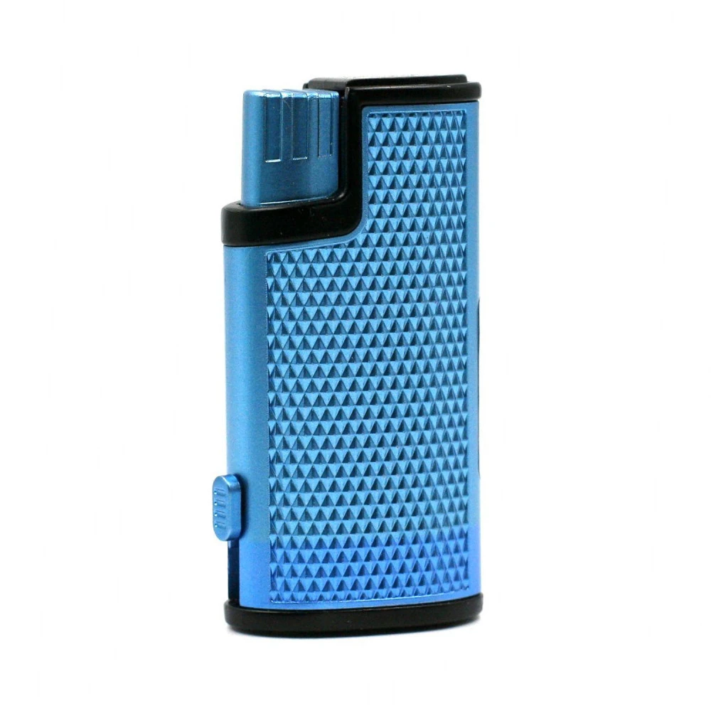 Briquet Turbo Métal Avec Perce Cigare Intégrer - Bleu 3 Briquet Turbo Métal Avec Perce Cigare Intégrer - Bleu