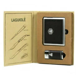 Champ Coffret Laguiole - Briquet Et Etui à Cigarettes Brun -Fournitures Pour Fumeurs coffret laguiole briquet et etui a cigarettes brun 1