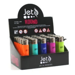 Lot De 25 Briquets JET Round - Trendy Colour -Fournitures Pour Fumeurs lot de 25 briquets jet round trendy colour 3