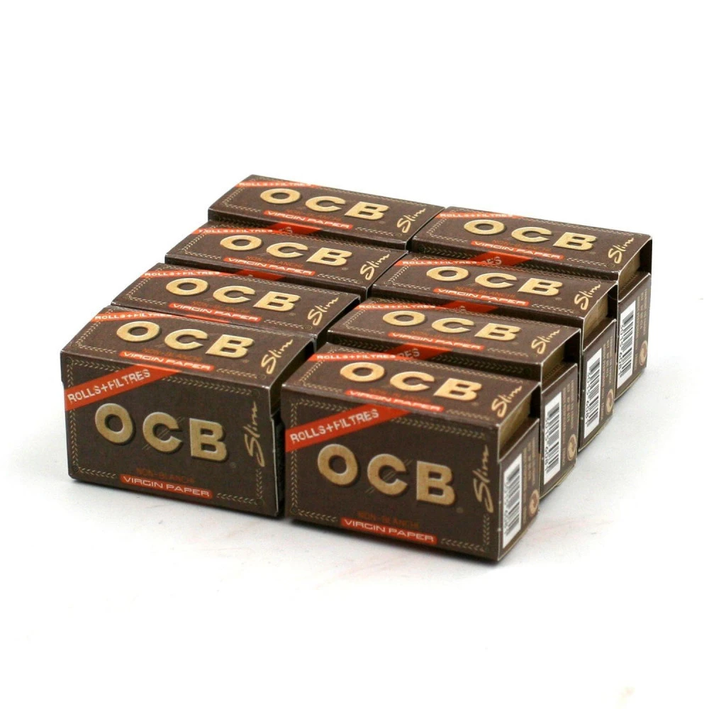 Lot De 8 Rouleaux De Feuilles Virgin Paper + Filtres (Rolls) Slim - OCB Non Blanchi 3 Lot De 8 Rouleaux De Feuilles Virgin Paper + Filtres (Rolls) Slim - OCB Non Blanchi