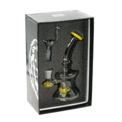 Champ Pipe - Bong En Verre - 16cm Jaune -Fournitures Pour Fumeurs pipe bong en verre 16cm jaune 2