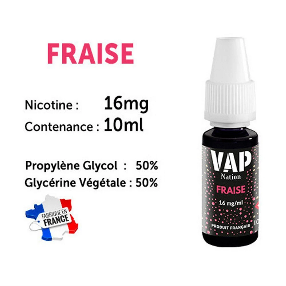 Vap Nation Lot De 5 Liquides - Fraise 16 Mg 3 Vap Nation Lot De 5 Liquides - Fraise 16 Mg