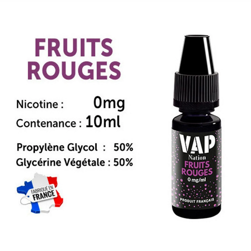 Vap Nation Lot De 5 Liquides - Fruits Rouges 0 Mg 3 Vap Nation Lot De 5 Liquides - Fruits Rouges 0 Mg