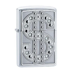 Zippo Briquet Dollar Chrome Poli Avec Cristaux